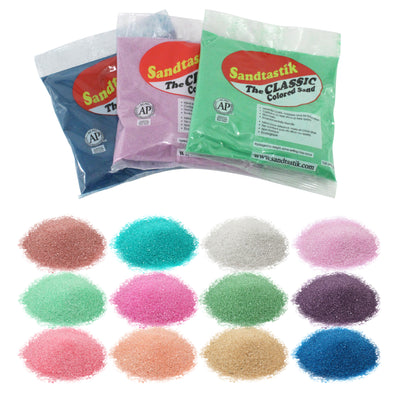 Colored Sand Classroom Pack, 1 Pound Bags, Assortment 2, Set of 12
