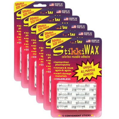 StikkiWAX™ Adhesive Bars-Sticks, 12 Per Pack, 6 Packs