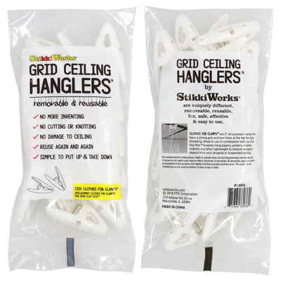 Grid Ceiling Hanglers™ Clothes Pin Clamps™, 20 Per Pack, 6 Packs