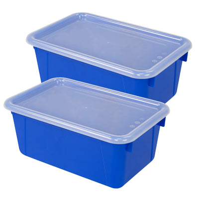 Small Cubby Bin, with Cover, Classroom Blue, Pack of 2