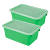 Small Cubby Bin, with Cover, Classroom Green, Pack of 2