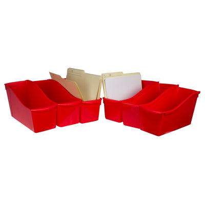 Large Book Bin, Red, Pack of 6