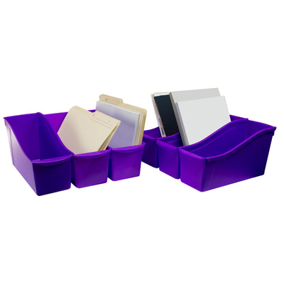 Large Book Bin, Purple, Pack of 6