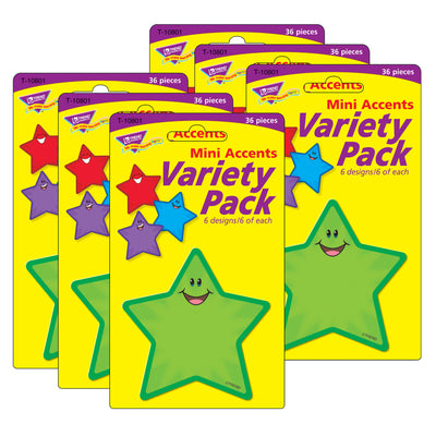 Stars Mini Accents Variety Pack, 36 Per Pack, 6 Packs