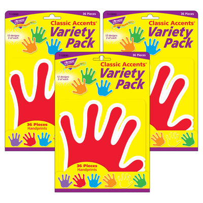 Handprints Classic Accents® Variety Pack, 36 Per Pack, 3 Packs
