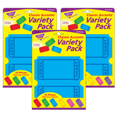 Winning Tickets Classic Accents® Variety Pack, 72 Per Pack, 3 Packs