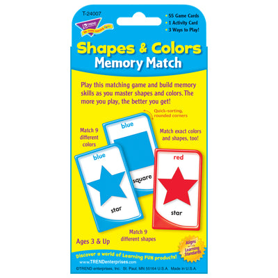 Shapes and Colors Memory Match Challenge Cards, 6 Packs
