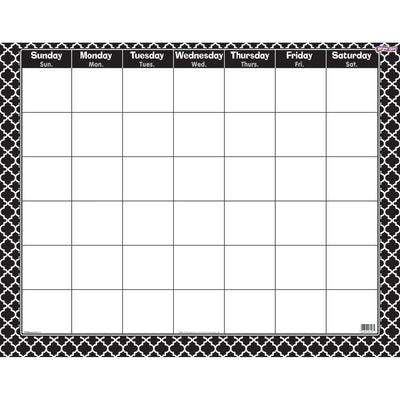 Moroccan Black Wipe-Off® Calendar, Monthly, Pack of 6