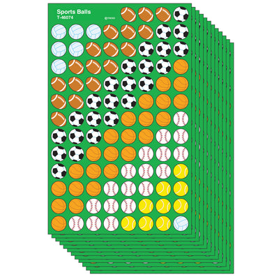Sports Balls superShapes Stickers, 800 Per Pack, 12 Packs