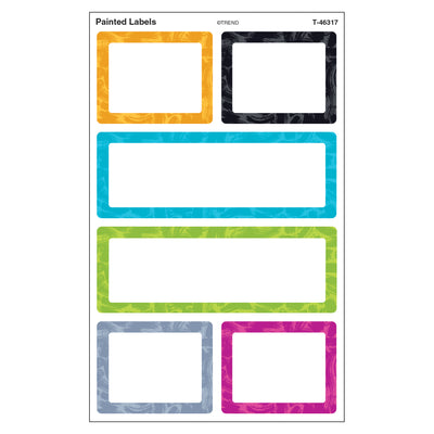 Color Harmony Painted Labels superShapes Stickers - Large, 24 Per Pack, 6 Packs