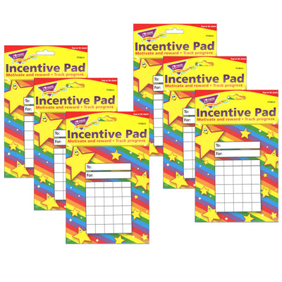 Stars Incentive Pad, 36 Sheets Per Pad, Pack of 6