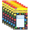 Gel Stars Incentive Pad, 36 Sheets Per Pad, Pack of 6