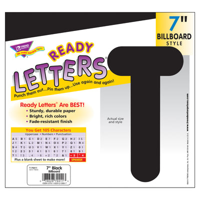 Black 7" Billboard Uppercase Ready Letters®, 3 Packs