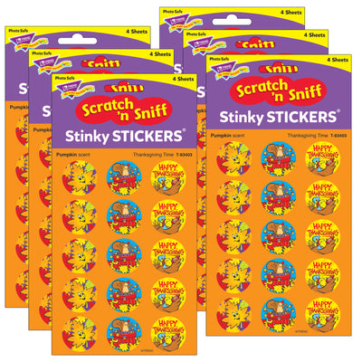 Thanksgiving Time-Pumpkin Stinky Stickers®, 60 Per Pack, 6 Packs