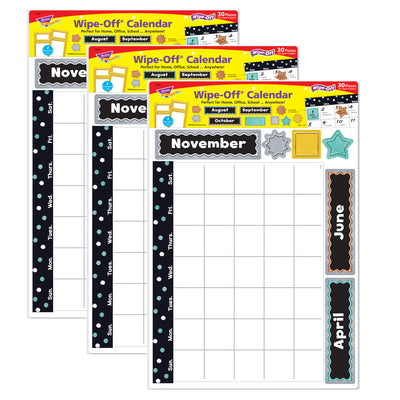 I ♥ Metal™ Wipe-Off® Calendar Bulletin Board Set, 3 Sets