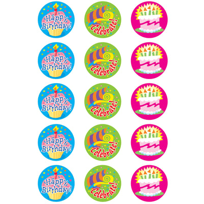 Happy Birthday-Vanilla Stinky Stickers®, 60 Per Pack, 6 Packs