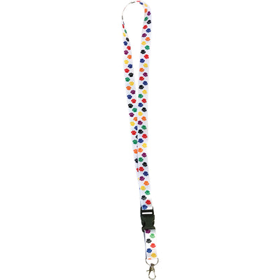 Colorful Paw Print Lanyard, Pack of 6