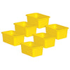 Yellow Small Plastic Storage Bin, Pack of 6
