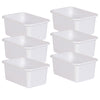 White Small Plastic Storage Bin, Pack of 6