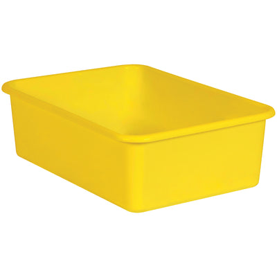Yellow Large Plastic Storage Bin, Pack of 3