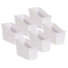 White Plastic Book Bin, Pack of 6