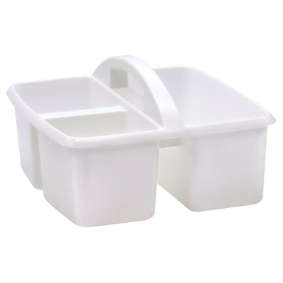 White Plastic Storage Caddy, Pack of 6