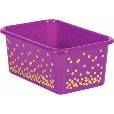 Purple Confetti Small Plastic Storage Bin, Pack of 3