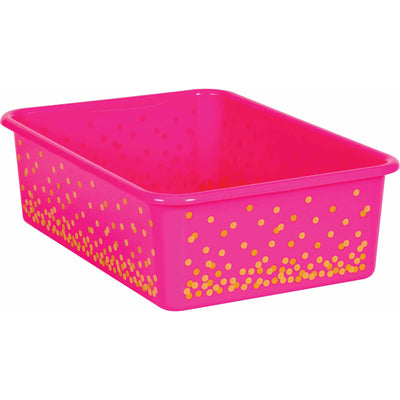 Pink Confetti Large Plastic Storage Bin, Pack of 3