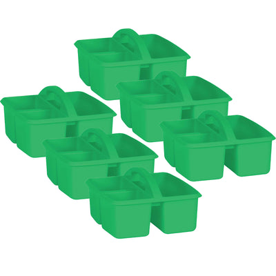 Green Plastic Storage Caddy, Pack of 6
