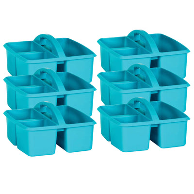 Teal Plastic Storage Caddy, Pack of 6