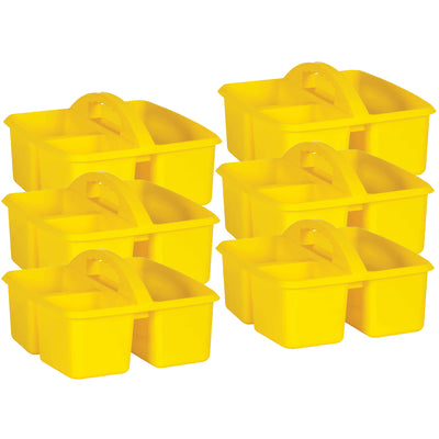 Yellow Plastic Storage Caddy, Pack of 6