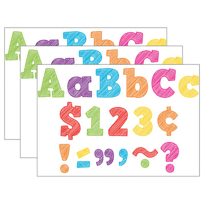Scribble Bold Block 4" Letters Combo Pack, 230 Characters Per Pack, 3 Packs