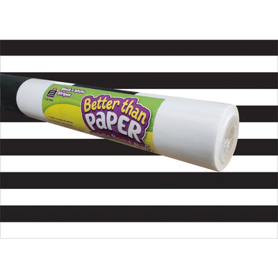 Better Than Paper® Bulletin Board Roll, 4' x 12', Black & White Stripes, Pack of 4