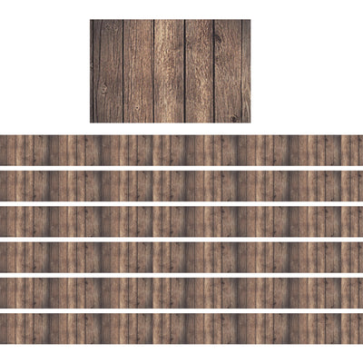 Dark Wood Design Straight Border Trim, 35 Feet Per Pack, 6 Packs