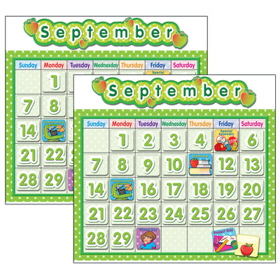 Polka Dot School Calendar Bulletin Board Set, 2 Sets