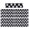 Black with White Paw Prints Border Trim, 35 Feet Per Pack, 6 Packs