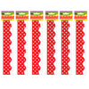 Red Mini Polka Dots Border Trim, 35 Feet Per Pack, 6 Packs