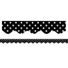 Black Mini Polka Dots Border Trim, 35 Feet Per Pack, 6 Packs