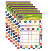 Colorful Paw Prints Incentive Charts, 5.25" x 6", 36 Sheets Per Pack, 6 Packs