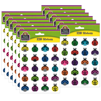 Colorful Ladybugs Stickers, 120 Per Pack, 12 Packs