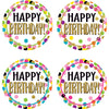Confetti Happy Birthday Wear 'Em Badges, 32 Per Pack, 6 Packs