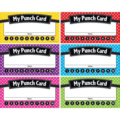 Polka Dots Punch Cards, 60 Per Pack, 6 Packs
