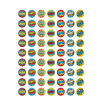 Superhero Mini Stickers, 0.5", 378 Per Pack, 12 Packs