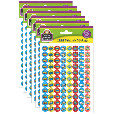 Superhero Mini Stickers Valu-Pak, 1144 Per Pack, 6 Packs