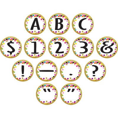 Confetti Circle Letters, 216 Characters Per Pack, 3 Packs