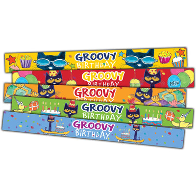 Pete the Cat® Groovy Birthday Slap Bracelets, 10 Per Pack, 6 Packs