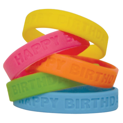 Happy Birthday 2 Wristband Pack, 10 Per Pack, 6 Packs