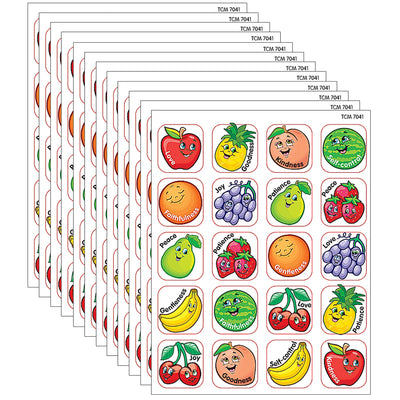Fruit of the Spirit Stickers, 120 Per Pack, 12 Packs