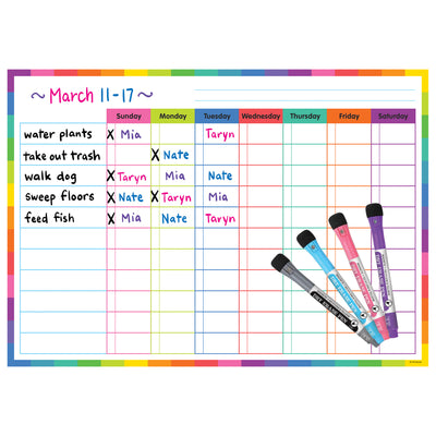 Colorful Dry-Erase Magnetic Task Chart