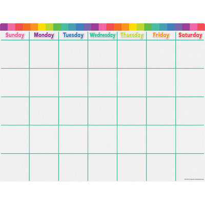 Colorful Calendar Write-On-Wipe-Off Chart, Pack of 6